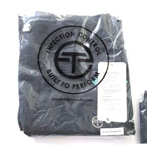 Essential Threads Pomfrey Scrub Top Women Small Essential Gray Anti Odor Stretch